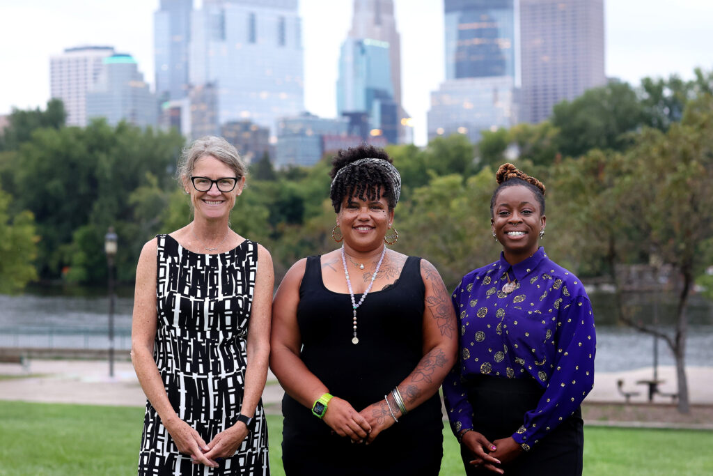 Jennifer Dowham with Sunrise 2024 guest speakers, Akiima Price & Jasmine Russell
